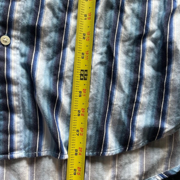 MICHAEL Michael Kors Blue White Stripe Casual Button Up Dress Shirt SZ L Cuffed - Picture 9 of 11
